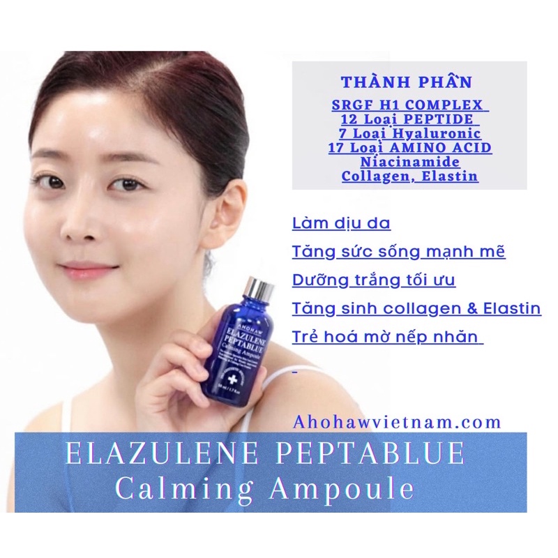 [Chính hãng]Serum AHohaw All in one Elazulene Peptablue ( Tặng 1 lọ tế bào gốc khi mua chai full)