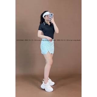Áo cổ polo trơn,chân váy xẻ đùi [hình thật shop chụp] Eothon60