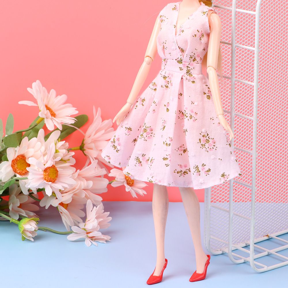 Đầm họa tiết hoa thời trang dành cho búp bê 30cm