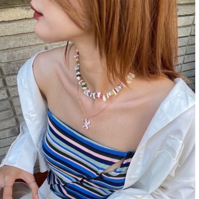 [176-178] Set vòng cổ đá - trơn mặt sao