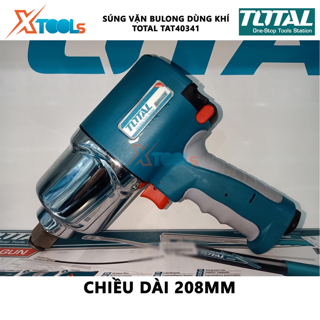 Súng vặn bu lông dùng khí nén TOTAL TAT40341 | dụng cụ xiết bu lông đầu vặn vuông 19mm(3/4&quot;) tốc độ không tải 7000 v/p m