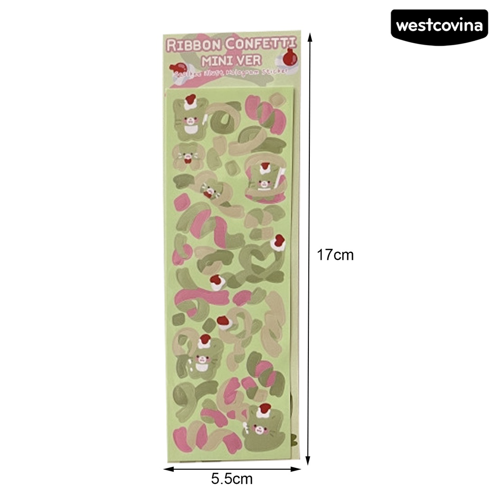 [Hot]✍Miếng Dán Bằng PVC Màu Laser Họa Tiết Gấu Dễ Thương Trang Trí Sổ Tay