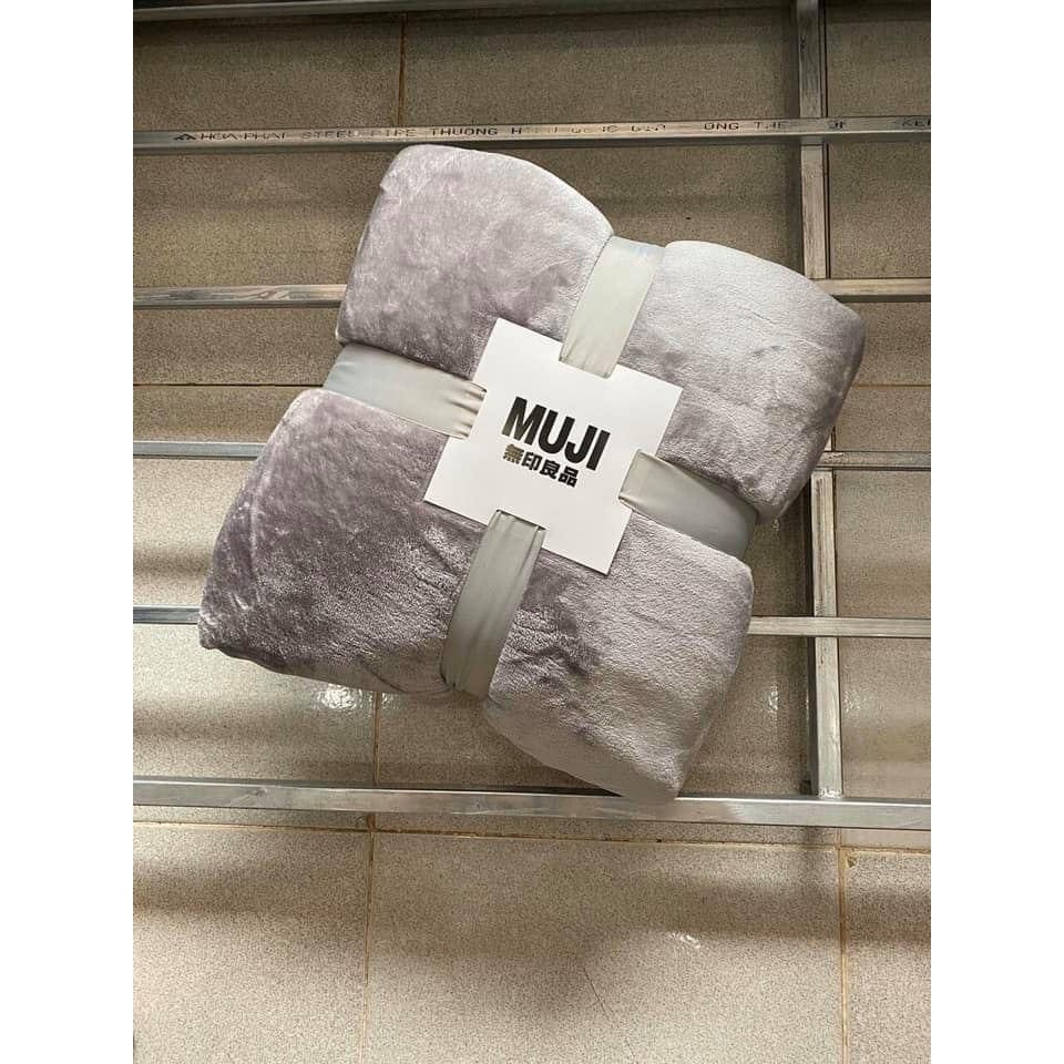 Chăn lông tuyết, lông thỏ Muji BLANKET dùng 4 mùa siêu mềm mịn kích thước 2m x 2m3 cao cấp - Chăn Hè Thu Đông Cao Cấp