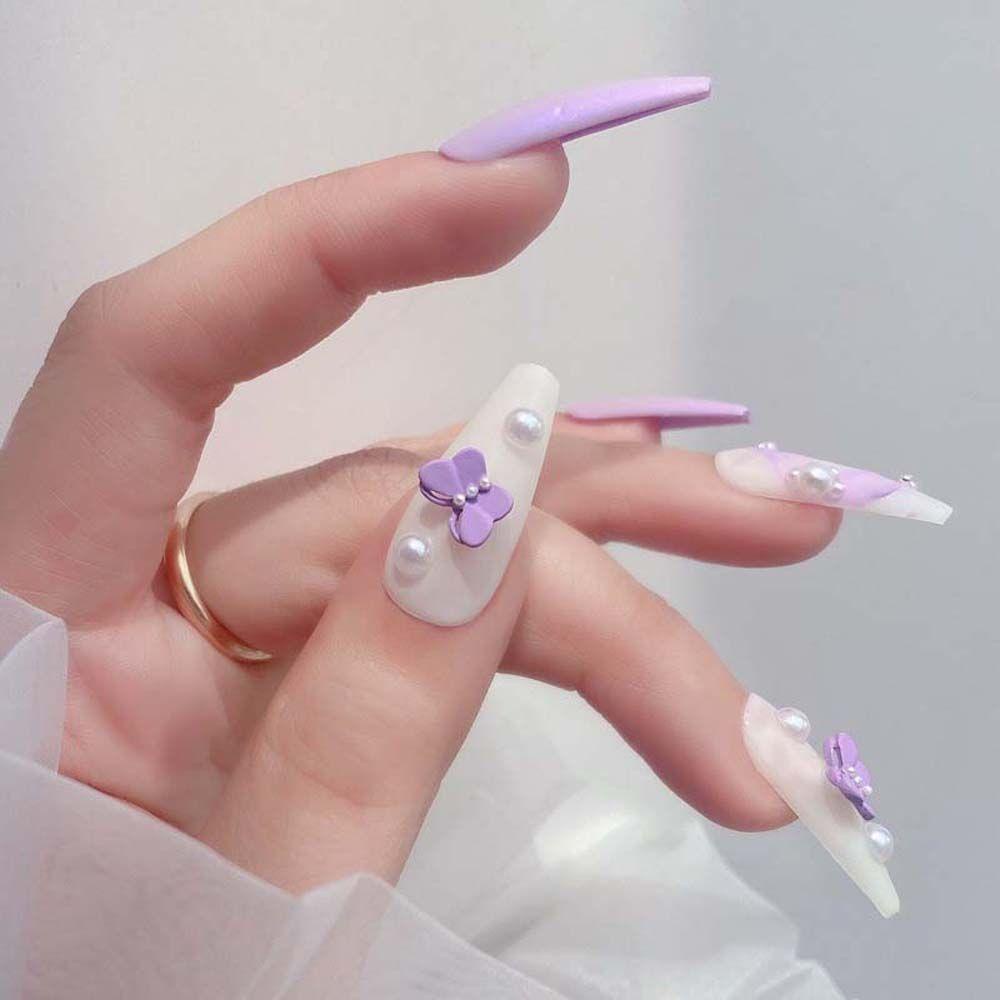 OCEANMAP Butterfly Nail Art Decorations Women Imitation Sweet Nail Ornament 3D Nail Jewelry