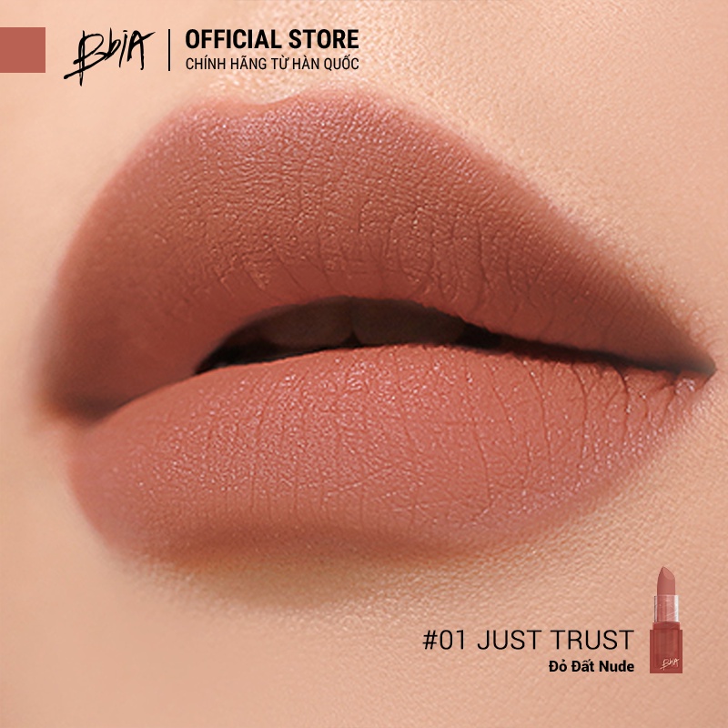 Son Thỏi Lì Bbia Last Powder Lipstick (6 màu) 3.5g - 01 Just Trust - Bbia Official Store