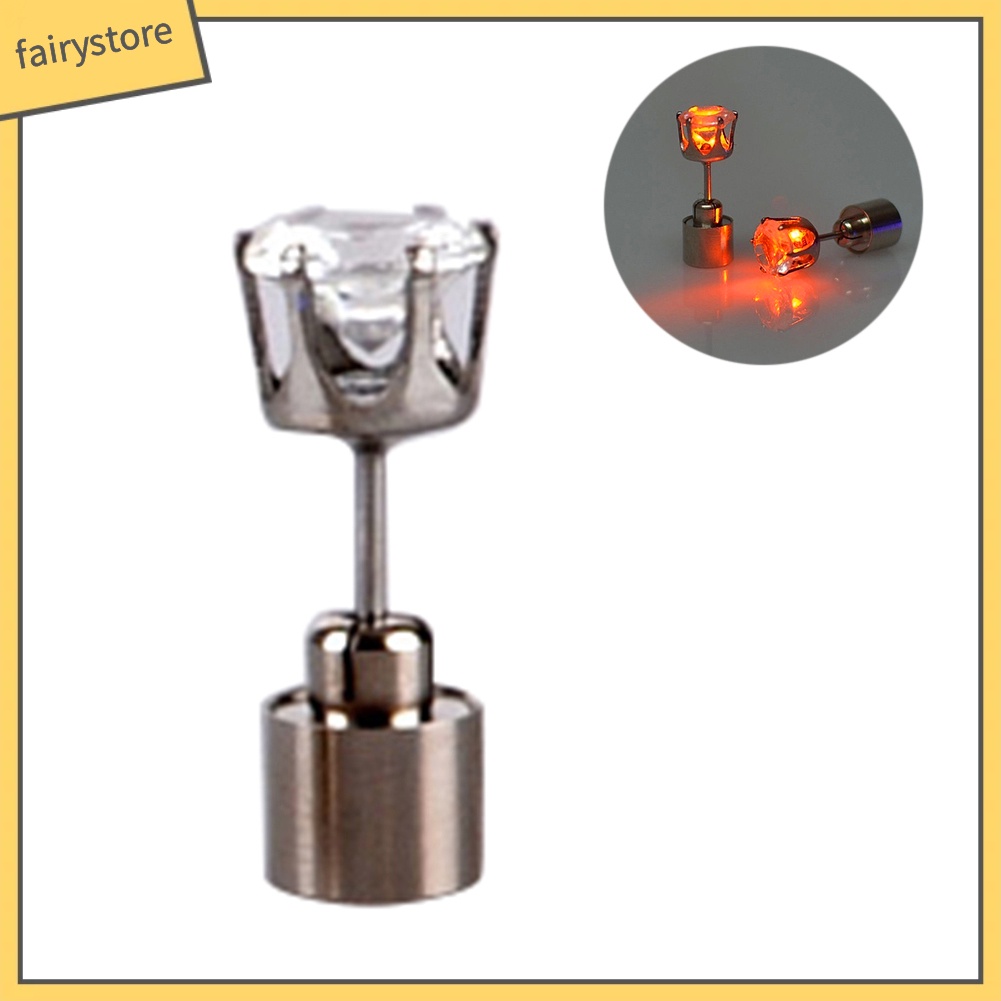 Cặp khuyên tai đính đá tích hợp đèn led