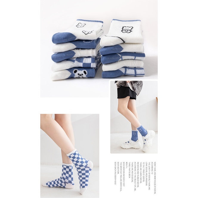 Tất nam nữ cổ cao phong cách Nhật Bản chất liệu cotton kháng khuẩn - Youmei T069