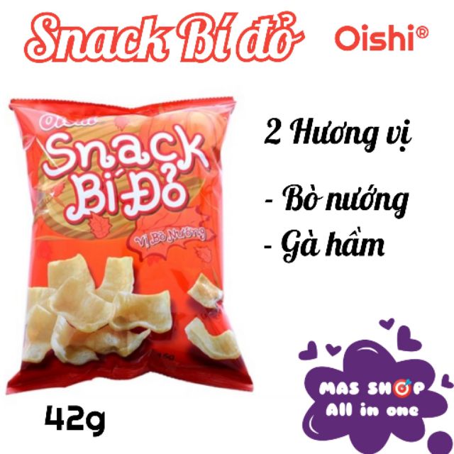 Bánh Snack bí đỏ vị Bò nướng/Gà Hầm gói 42g