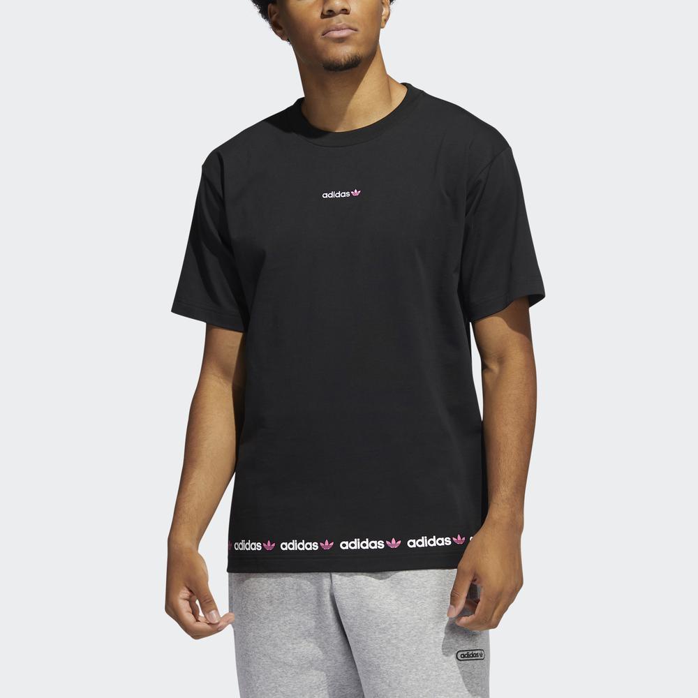 [Mã WABRD12 giảm 150K đơn 1 Triệu] adidas ORIGINALS Linear Logo Repeat Short Sleeve Tee Nam Màu đen GN7126 | BigBuy360 - bigbuy360.vn