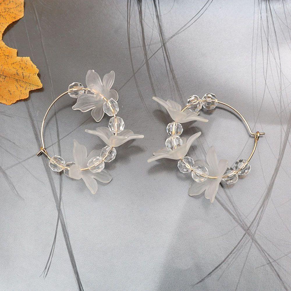 Bông Tai Dạng Vòng Hình Cánh Hoa Bằng Acrylic Cho Nữ|Trang Sức Vòng Cổ