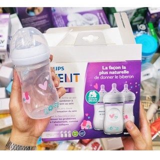 Bình sữa philips avent natural 260ml hoạ tiết