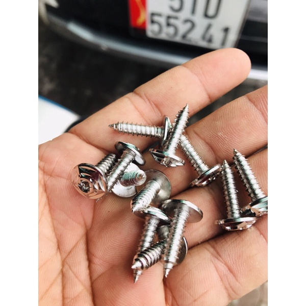 Bộ 10con ốc salaza inox 304 dàn áo xe yamaha răng xoắn 5ly