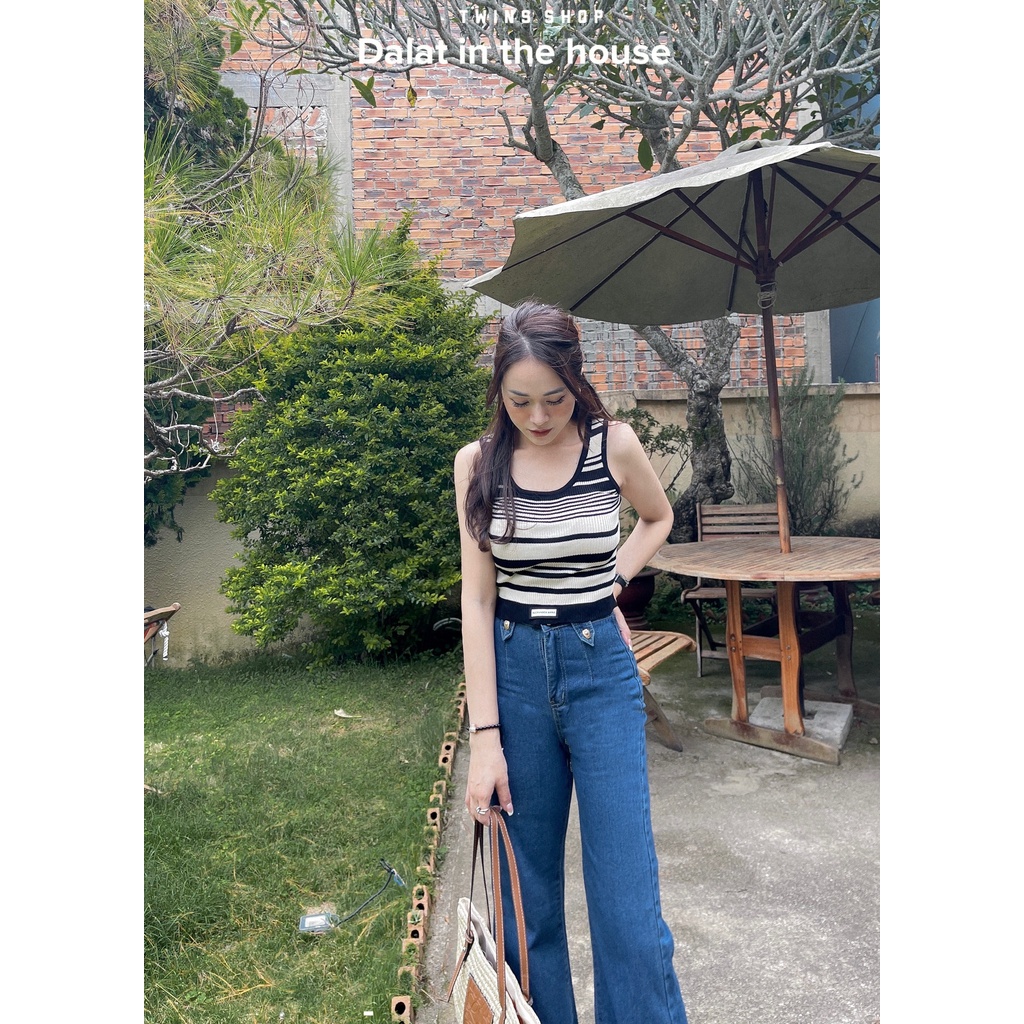 Áo 3 lỗ len nữ alexwag kẻ ngang 2413