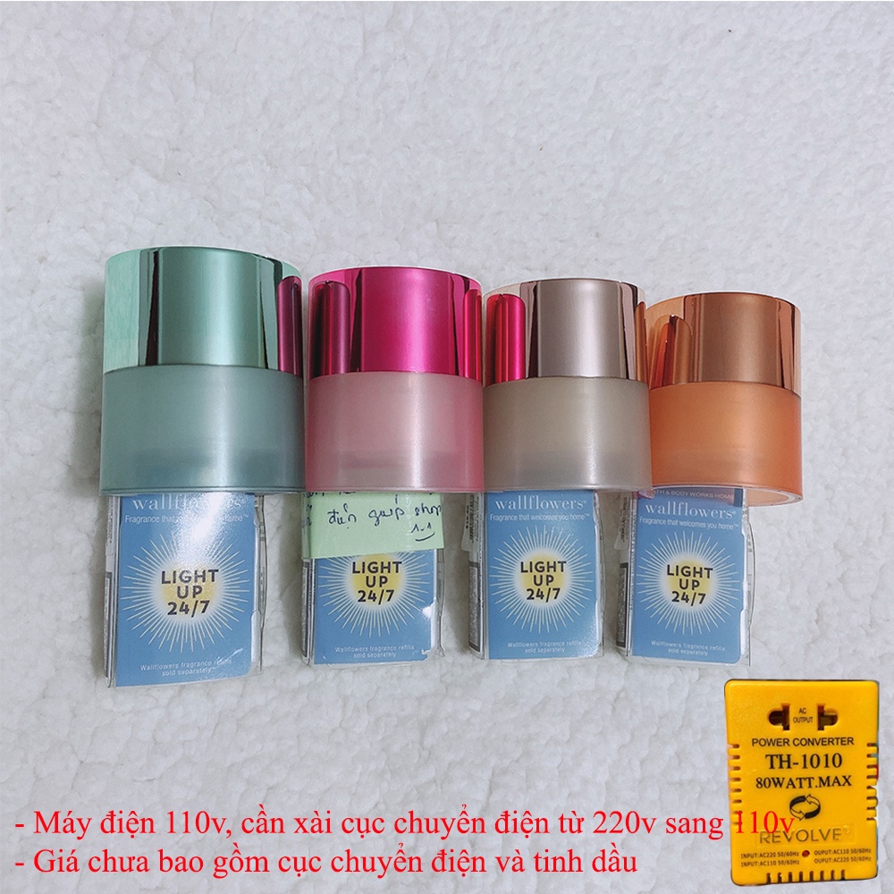 ĐIỆN 110V đèn xông tinh dầu BBW 2 Tone / Metallic / Hello Fall Night Light máy khuếch tán tinh dầu Bath & Body Works
