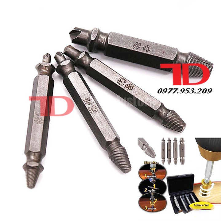 BỘ 4 MŨI KHOAN ỐC VÍT ĐA NĂNG SPEED OUT