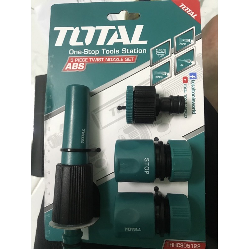 Bộ 5 khớp nối vòi xịt rửa xe, tưới cây TOTAL THHCS05122