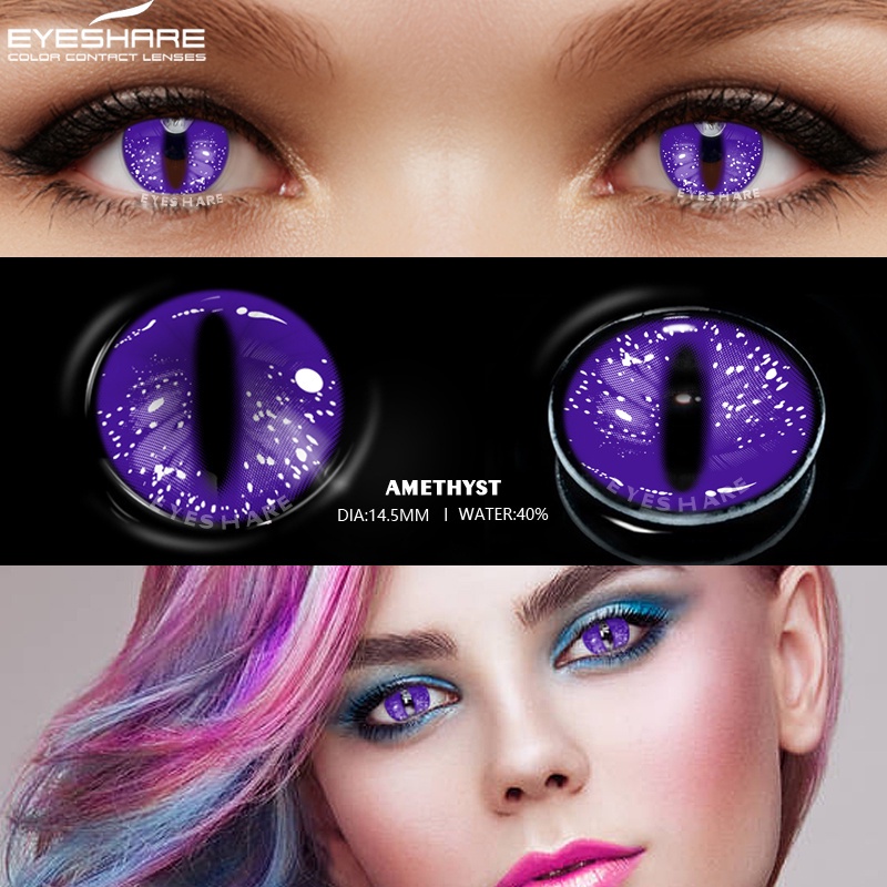 Cặp kính áp tròng EYESHARE màu tím hóa trang nhân vật anime độc đáo