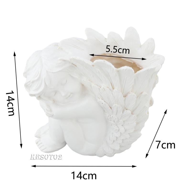 Bộ 2 Bình Hoa Điêu Khắc Thủ Công Hình Thiên Thần Trang Trí Nhà Cửa