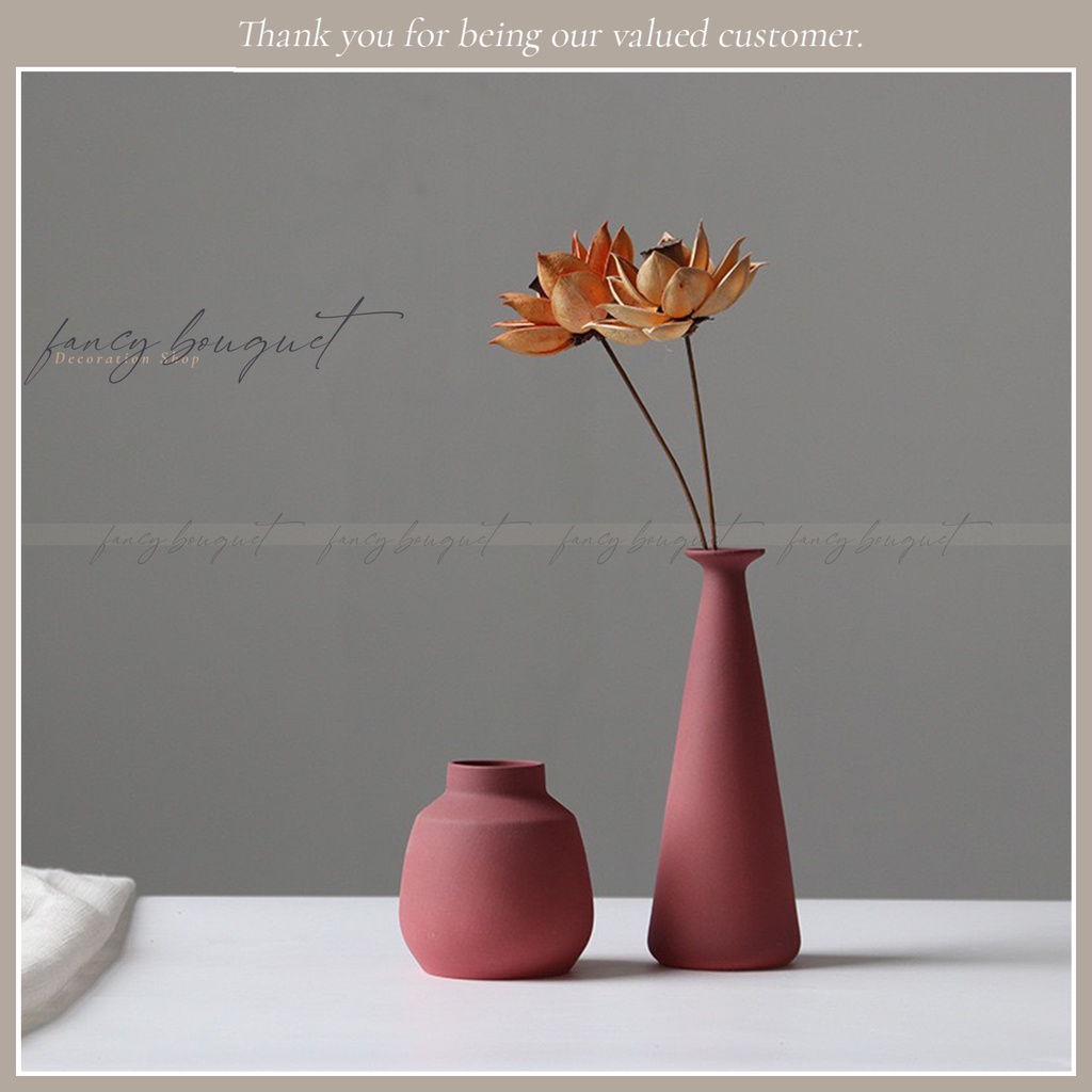 Bình gốm Jingdezhen Morandi rượu vang đỏ ❤️FREESHIP❤️ Đồ trang trí Bắc Âu cao cấp và thanh lịch