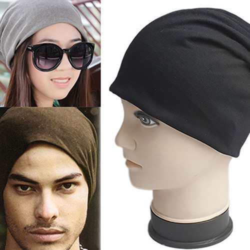 Mũ len trùm đầu giữ ấm mùa đông màu trơn oversize để trượt tuyết
