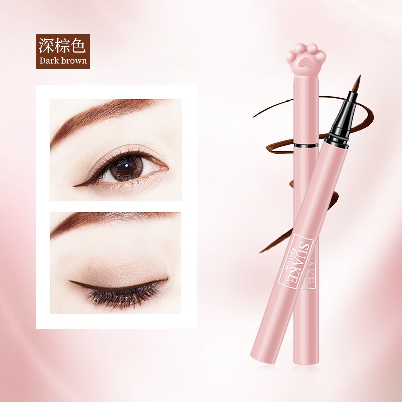 Bút kẻ mắt nước Suake dạng lỏng thiết kế chân mèo hồng đáng yêu, Bút kẻ mắt dạng lỏng Suake chống nước