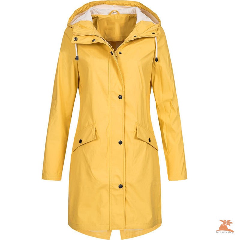 #áo giữ nhiệt# Women Rain Jackets Outdoor Waterproof Hoodie Long Coat Overcoat Windproof Large Warm Hooded Jackets 