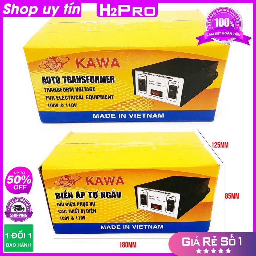 Đổi Nguồn 220V Sang 110V-100V 250W Kawa, Biến Áp 220V Ra 110V Cao Cấp-Dùng Cho Máy Dưới 180W-H2Pro Audio