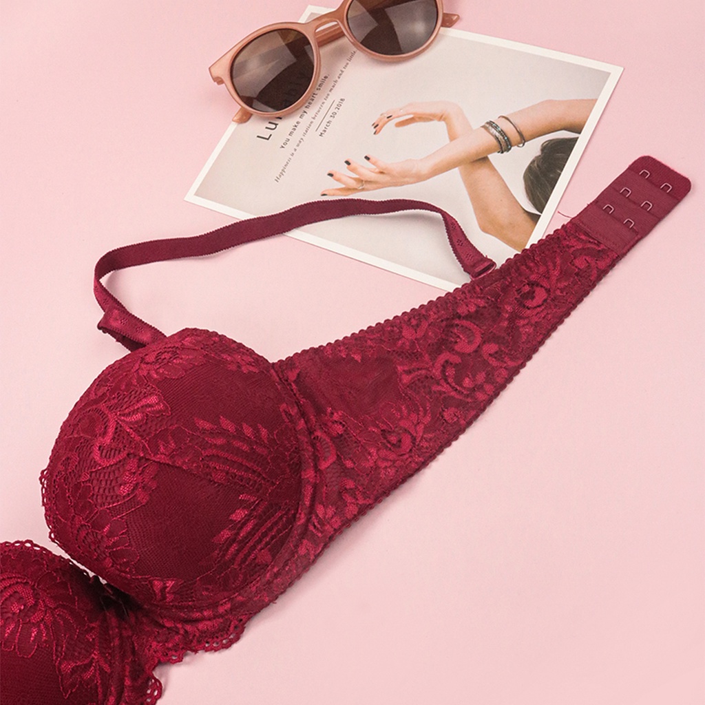 Áo Lót Nữ Ren Nâng Ngực Luperi Sp858 Có Gọng Siêu Bền Bản 2 Móc Chắc Chăn Phù Hợp Với Ngực Vừa Và To