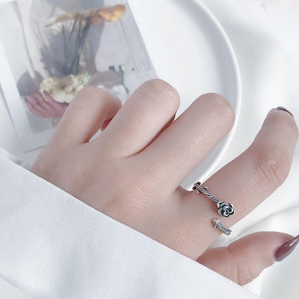 Nhẫn Cưới VANES1 Hình Hoa Trà Thanh Lịch Có Thể Điều Chỉnh Kích Cỡ|Nhẫn Hở Hình Hoa Hồng Bằng Đồng Thời Trang Cho Nữ