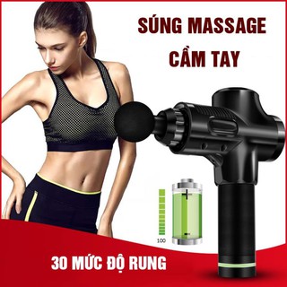 Súng massage cầm tay cao cấp cát á 6 đầu trị liệu, 30 chế độ rung em009 - máy massage cao cấp bảo hành 1 năm chính hãng