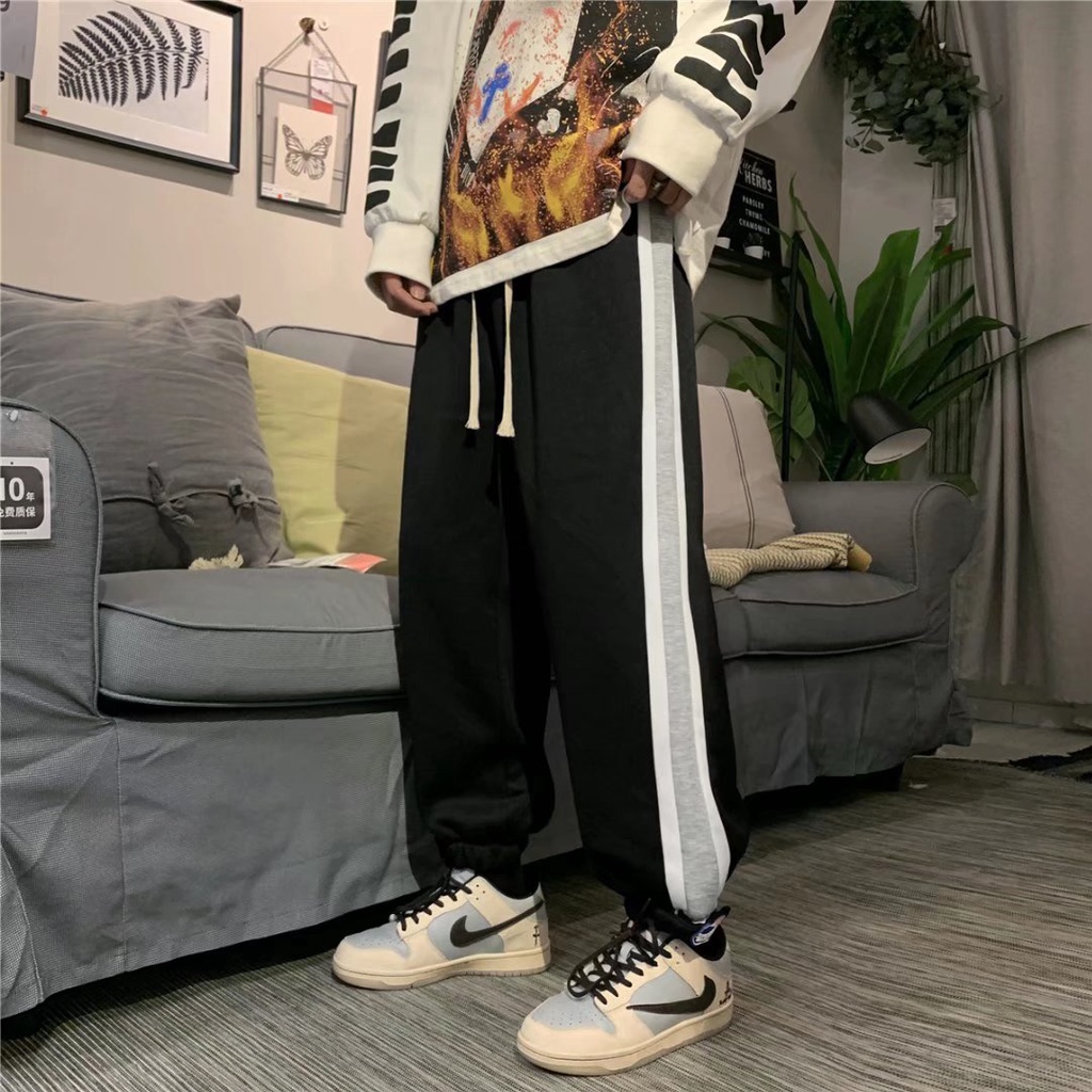 Quần Thể Thao Dáng Rộng Có Khóa Dán Màu Sắc Trẻ Trung Năng Động Cho Nam Giới Size M-2xl