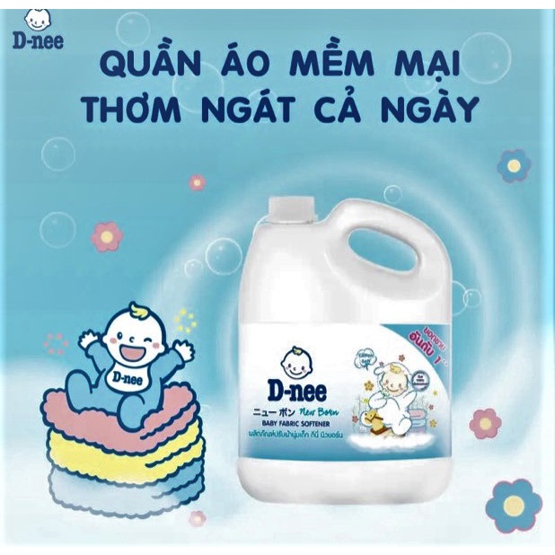 Nước xả Dnee can 2800ml chính hãng ( màu hồng / xanh lá / xanh dương / tím / trắng ) chính hãng