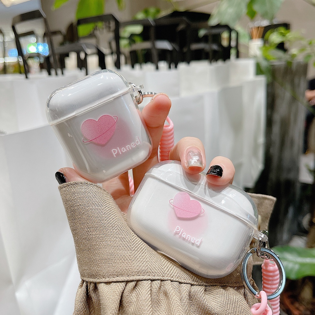 Vỏ Bảo Vệ Hộp Sạc Tai Nghe airpods 1 2 Pro 3rd Generation Pro 1/2 Trong Suốt Chống Sốc Họa Tiết Hoạt Hình Kèm Dây Đeo Kiểu Nhật Hàn