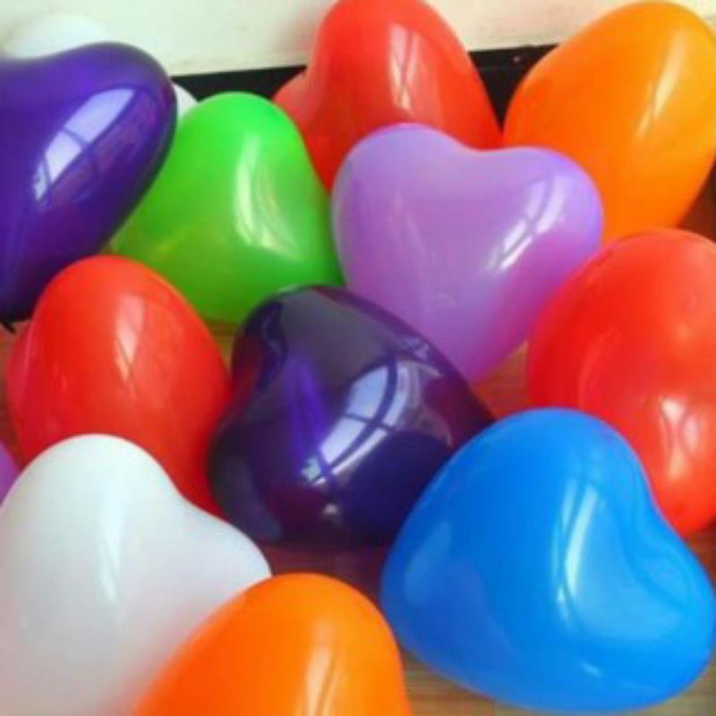 Bộ 10 bóng bay hình tim dùng trang trí sinh nhật