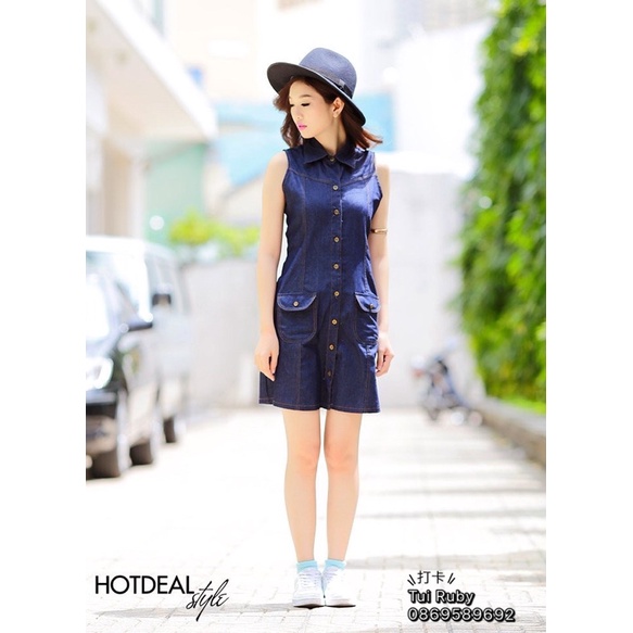 Váy jean sát nách