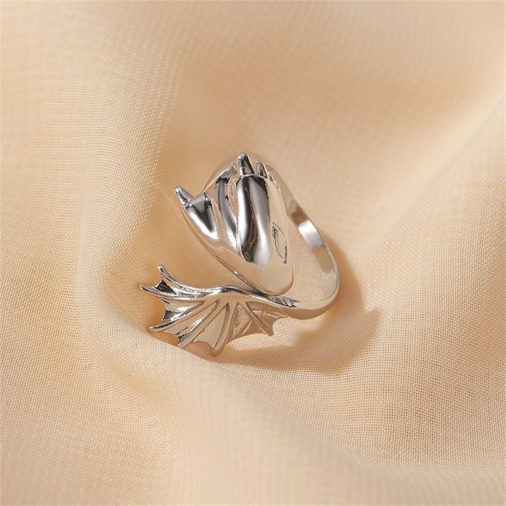 Nhẫn Hở VANES1 Hình Khủng Long Phong Cách Punk Hiphop Đơn Giản Có Thể Điều Chỉnh