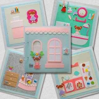 Sách vải một ngày của bé (Hình thật) - Sách vải doll house dành cho bé từ 2 tuổi
