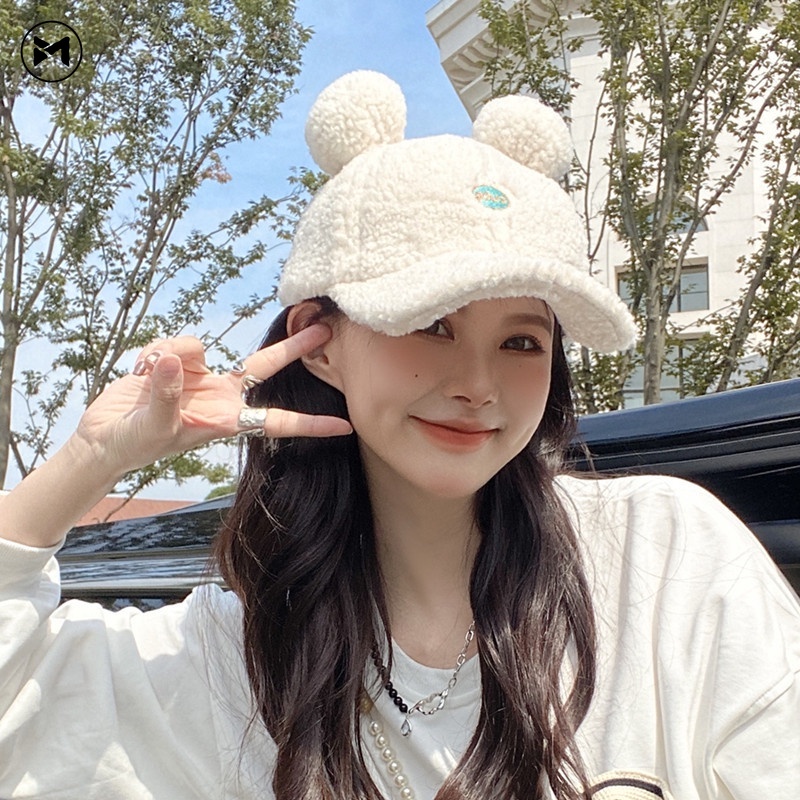 Mũ Lưỡi Trai Vải Lông Cừu Giữ Ấm Tai Gấu Teddy Gấu Teddy Hàn Quốc Dễ Thương Thời Trang Mùa Đông Cho Cặp Đôi 2022