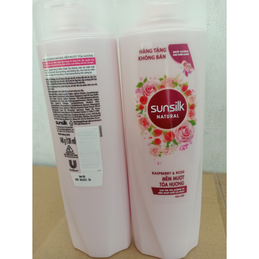 Dầu gội Sunsilk Natural mềm mượt, tỏa hương 140g (Hàng Tặng)