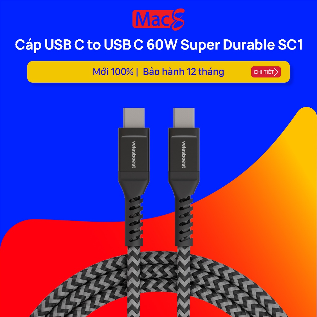 Cáp USB C to USB C 60W Super Durable SC1