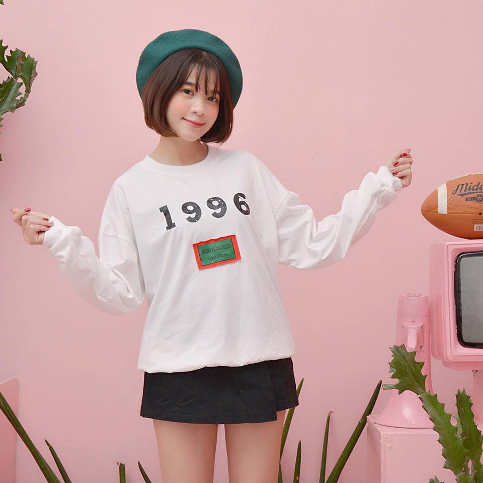 Sweater 1996 vải da cá - Trắng