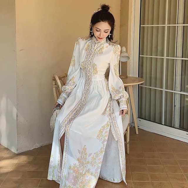 Đầm mãi hoạ tiết thiết kế cao cấp
