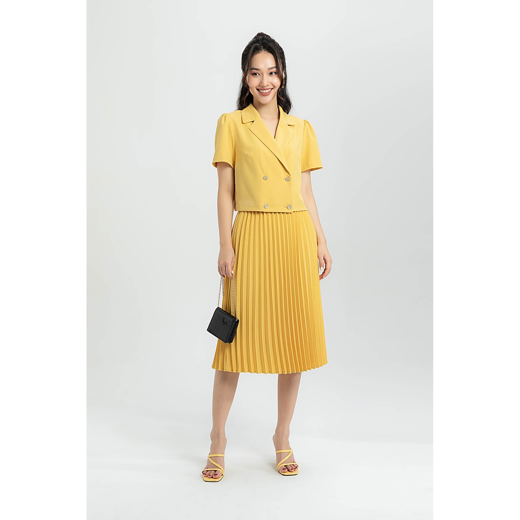 Chân váy xếp ly ngang gối nữ IVY moda MS 31M5908