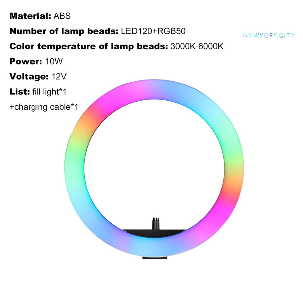 1 Set Vòng Đèn LED 26cm Cổng USB RGB Có Thể Thay Đổi Màu Sắc Theo Nhiệt Độ Dùng Chụp Ảnh