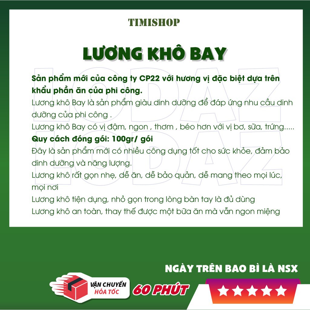 [Siêu Rẻ] Lương khô Bay Quân Đội (1kg/ hộp)