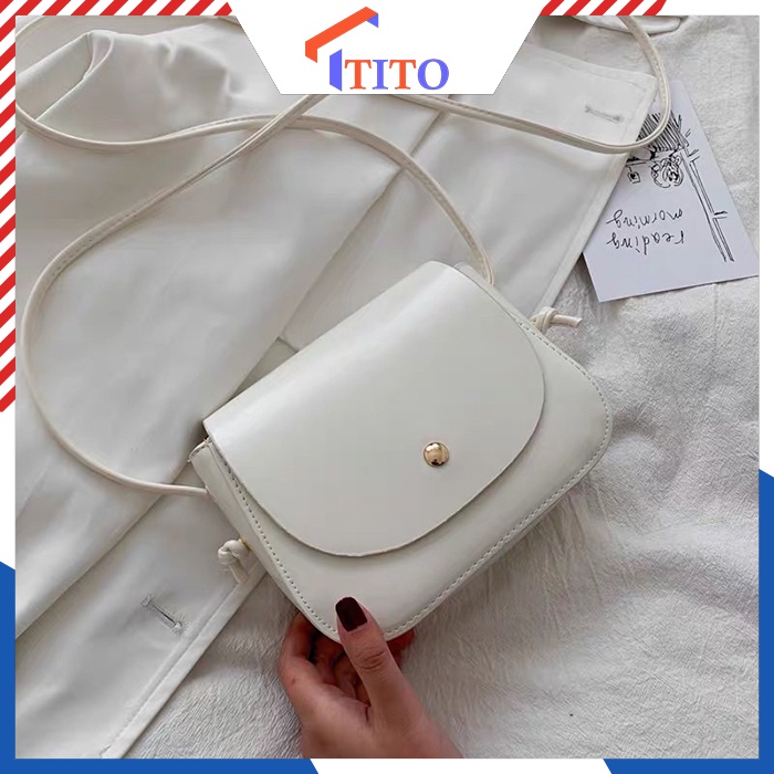 Túi đeo chéo mini dáng tròn siêu xinh, Túi xách nữ phong cách đơn giản dễ phối với trang phục - Tito Shop