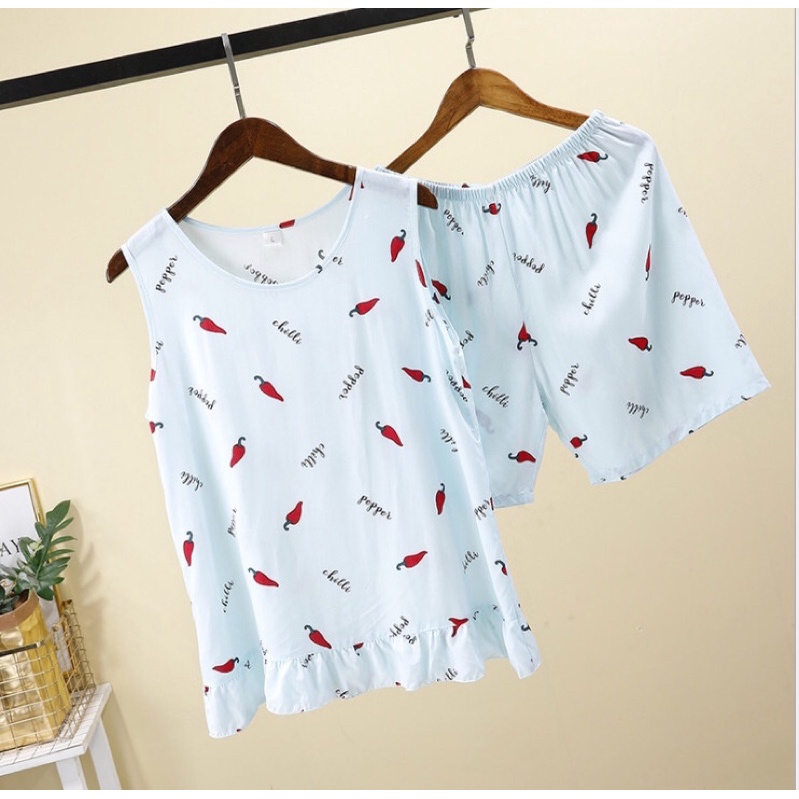 (Sale hết) Bộ lanh mặc nhà nhẹ mát họa tiết trẻ trung