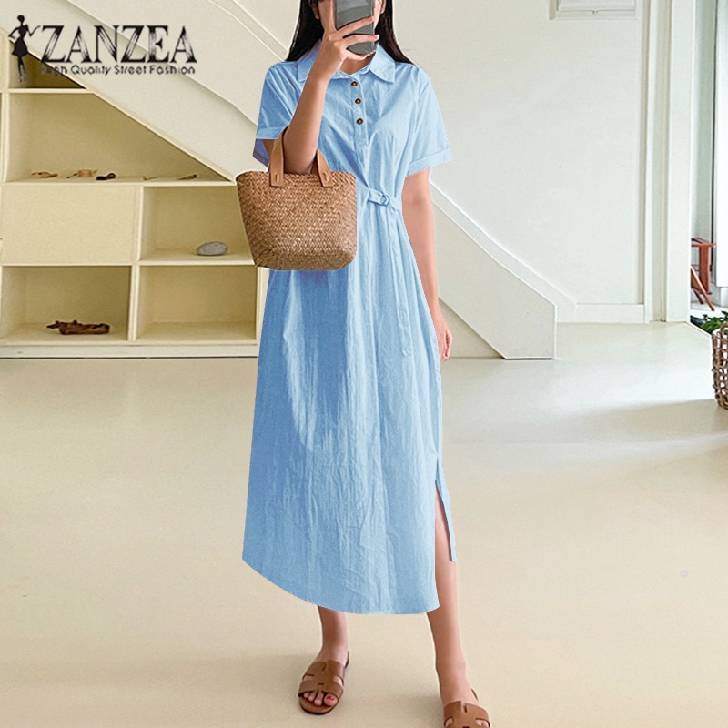 Đầm dài ZANZEA xẻ tà thời trang dành cho nữ