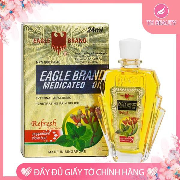 &lt;THẬT 100%&gt; Dầu gió con ó Eagle Brand 2 nắp thị trường MỸ - Made in Singapore (Đọc kỹ mô tả khi mua hàng)