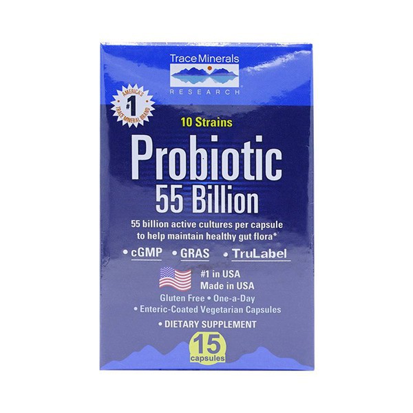 Men Vi Sinh Lợi Khuẩn Trace Minerals Probiotic 55 Billion  (15 viên) - 0304510